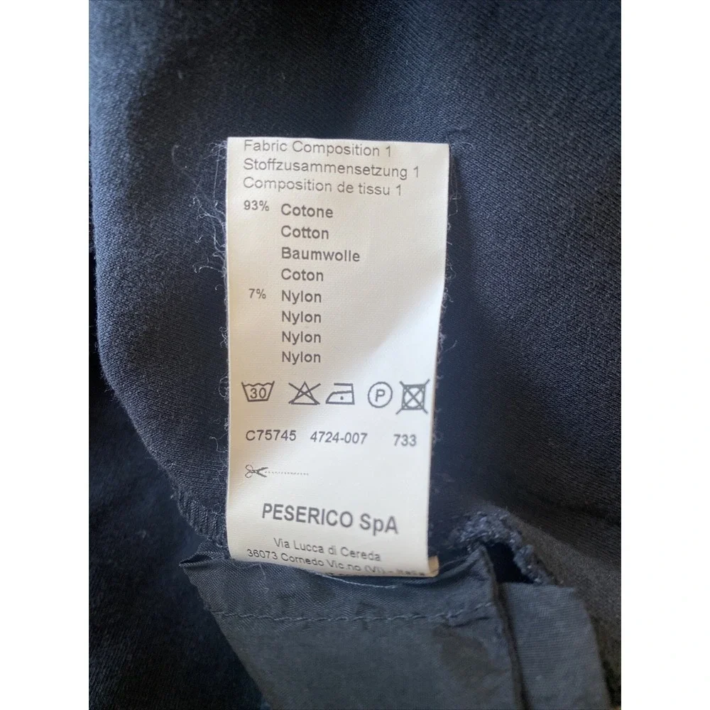 Peserico‎ Blazer Womens Size 8 Navy Blue Cotton Blend Made in Italy Luxury